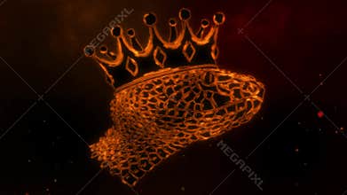 fire line of snake head with crown