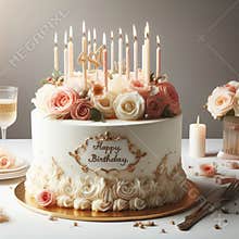 delicious and luxurious happy birthday cake
