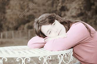 Young woman duotone effect