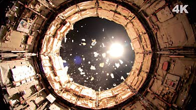 Explosive Space Station Breach: Dramatic 4K Interior View
