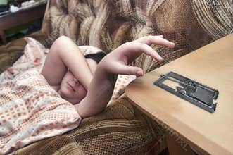 Prank with mouse trap and alarm clock