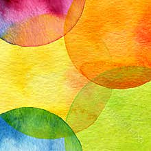 Abstract watercolor circle painted background