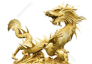 Giant golden Chinese dragon