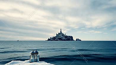 Cruise ship sailing on sea, ocean travel and luxury vacation stock footage Generative AI