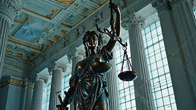 Lady Justice bronze statue closeup
