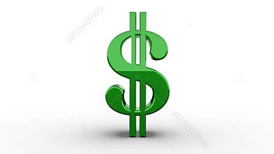 Green Dollar Sign Spinning