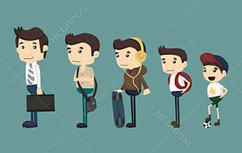 Evolution of man from child