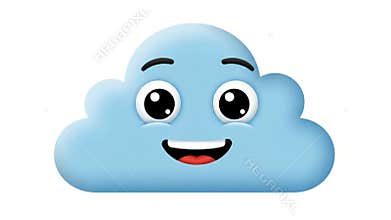 Smiling Cloud Cartoon Character Illustration