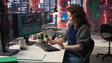 Videographer creating material for social media reels to boost views