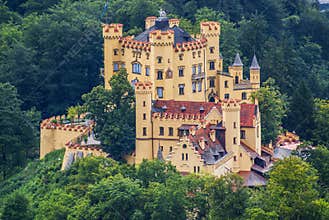 Hohenschwangau castle in the Bavarian Alps..