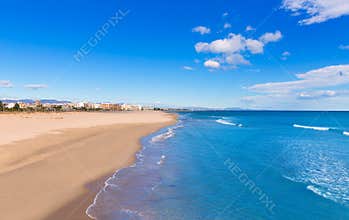 Sagunto beach in Valencia in sunny day in Spain