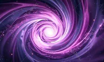 Hypnotic animation of a spiral galaxy in purple space.