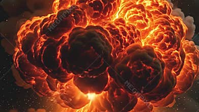 Ultimate fire explosion in 4K, extremely close view featuring rich Generative AI
