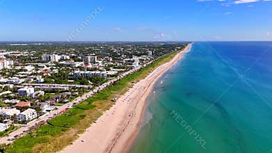 Dunes of Delray Beach Florida. Aerial drone stock footage 2025
