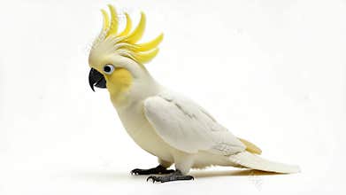sulphur crested cockatoo isolated on white background