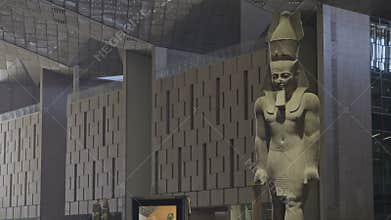 Giza, Egypt- July 26 2025: The Statue of Ramesses II in The Grand Egyptian Museum or Giza Museum