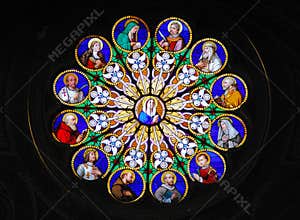 Stained glass saints