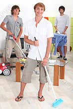 Men doing household chores
