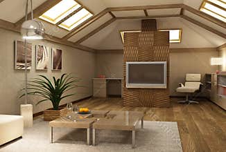 Rmodern mezzanine interior 3d