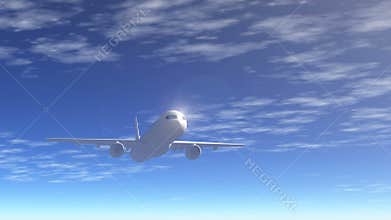 Passenger airliner flight