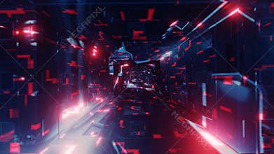 Futuristic Spaceship Corridor Loop Animation