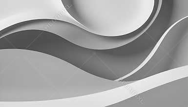 Abstract White and Gray Wave Design Background