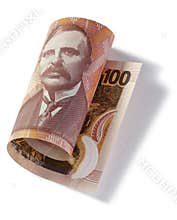 Rolled New Zealand One Hundred Dollars