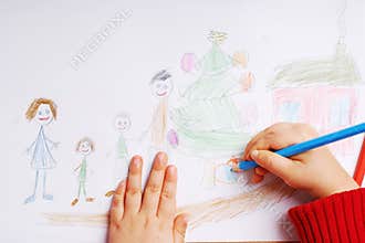 Happy family at Christmas time