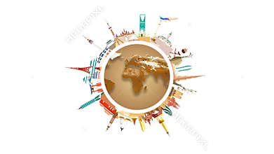 Travel landmarks around the world, vacation.