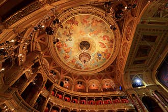 Hungarian State Opera (Magyar Allami Operahaz), a venue with ceiling frescoes