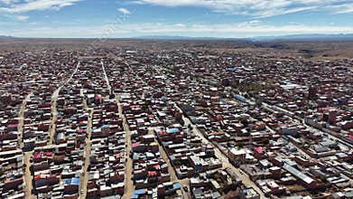 Aerial view of the city of Villazón, Bolivia
