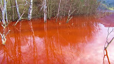 Copper mining residuals in a lake