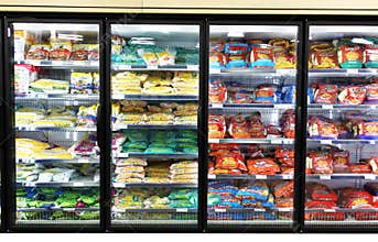 Frozen foods shelves