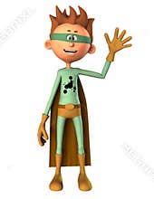 Superhero boy with cape