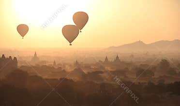Silhouette of Hot Air Balloons