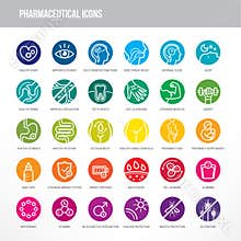 Pharmaceutical and medical icons set