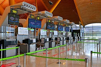 Barajas Airport Interior and Check-in Areas, Madrid, Spain