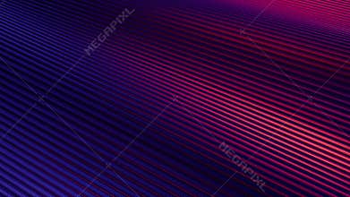 Looped background with vibrant blue, red and purple gradient stripes and dynamic wave animation