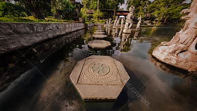 Stepping Stones Across Ornamental Water Garden