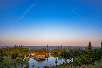 Peaceful Seaside Landscape With Endless Blue Horizon