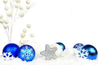 Blue and white Christmas border