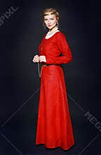 Woman in medieval dress