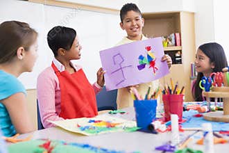 Elementary school art class