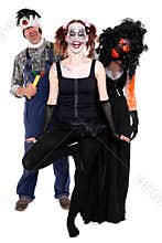 Three scary creatures concept halloween
