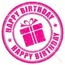 Happy birthday stamp