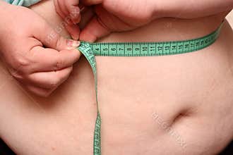 Overweight women stomach