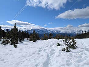 Breathtaking snowy views from the Upper Dewy lake