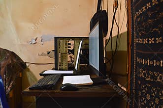 Side Profile of Computer Hardware and Scanner Documentation Process