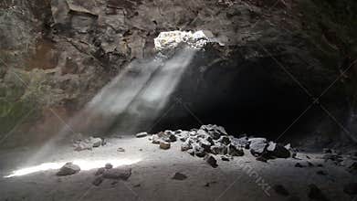 Cave Skylight Sunbeams Moving