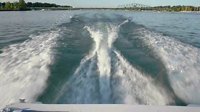 Speedboat on Detroit river